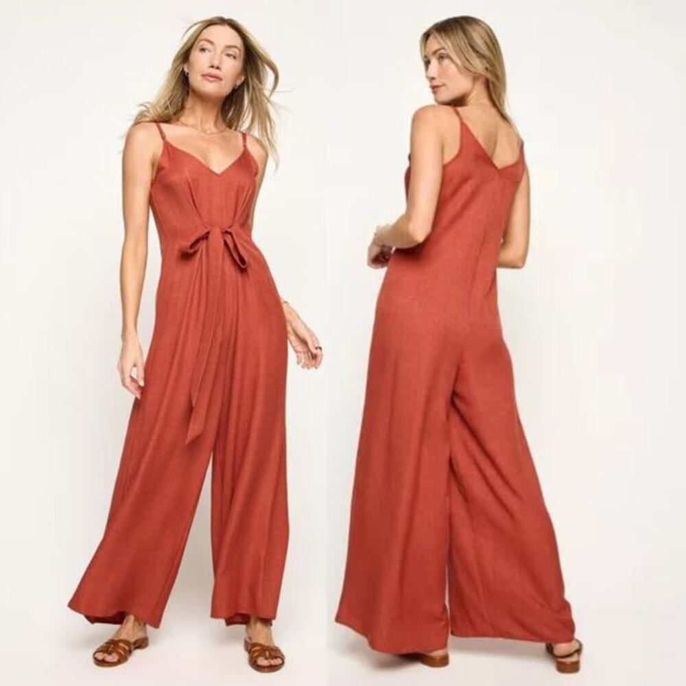 West K Women's‎ Mia Strappy Wide Leg Jumpsuit Rust Size Small